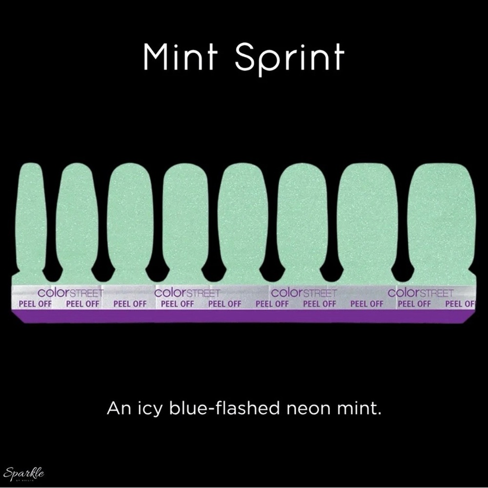Color Street Mint Sprint Neon Mint Peel-Off Nail Strips